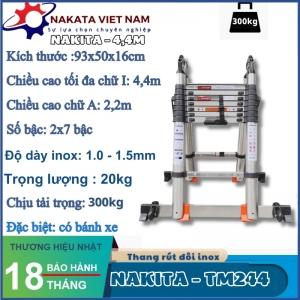 Thang rút đôi inox Nakita 2M2 + 2M2 (TM244)