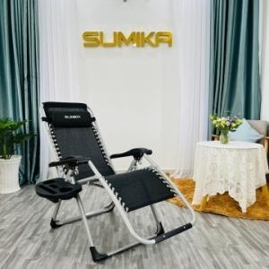 Ghế xếp thư giãn Sumika 179 (Lưới đen, khung xám)