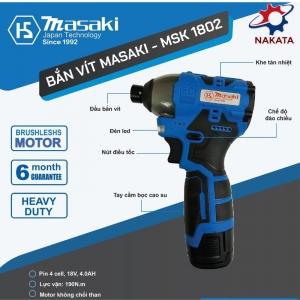 Máy bắn Vít Cầm Tay dùng pin MASAKI 18V - MSK 1802 