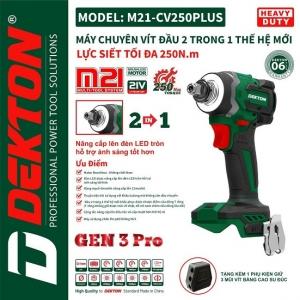 Máy Chuyên vít Dùng Pin 21V Dekton M21-CV250Plus (2 trong 1 thế hệ mới)