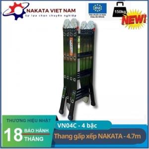 Thang gấp xếp 4 đoạn chân choãi NAKATA 4 bậc 4M7 - VN04C loại dày 1.5mm