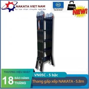 Thang gấp xếp 4 đoạn chân choãi NAKATA 5 bậc 5M8 - VN05C loại dày 1.5mm