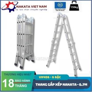 Thang nhôm xếp 4 đoạn đa năng NAKATA 6m7 - VN406