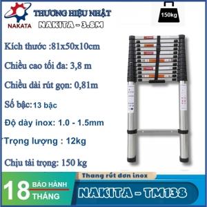 Thang rút đơn inox Nakita 3m8 - TM138