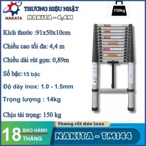 Thang rút đơn inox Nakita 4m4 - TM144