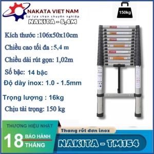 Thang rút đơn inox Nakita 5m4 - TM154