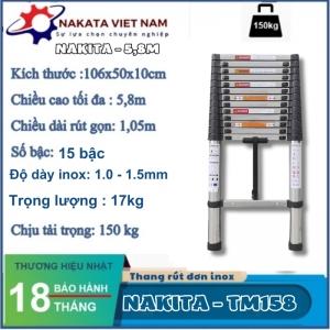 Thang rút đơn inox Nakita 5m8 - TM158