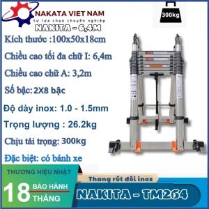 Thang rút đôi inox Nakita 3M2 + 3M2 (TM264)