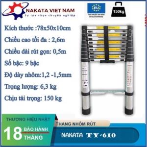 Thang nhôm rút đơn NAKATA 2m6 - TY610