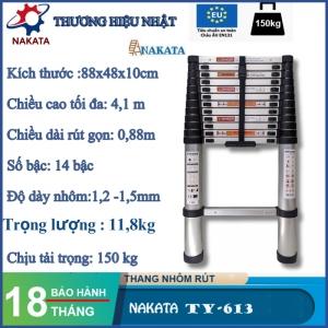 Thang nhôm rút đơn NAKATA 4m1 - TY613 ( Đai Đen)