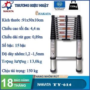 Thang nhôm rút đơn NAKATA 4m4 - TY614 ( Đai Đen)