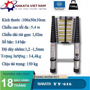 Thang nhôm rút đơn NAKATA 5m4 - TY616