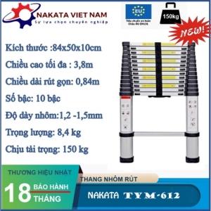Thang nhôm rút đơn NAKATA 3,8m -  TYM612 (10 bậc)